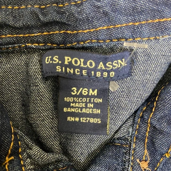 MWOT POLO Dark Blue Denim Outfit Size 3/6 Months - Picture 6 of 6